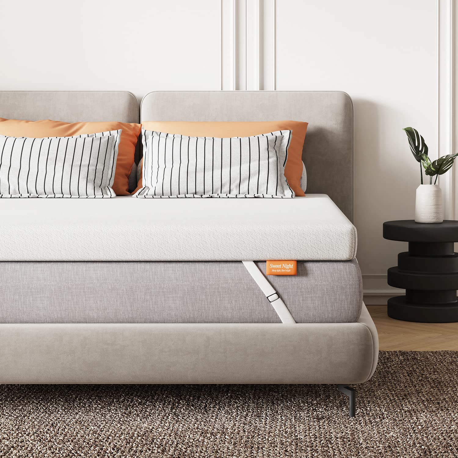 Surmatelas Mémoire De Forme Gel 180x200x5 Cm - Ultra Respirant & Moelleux - Housse Lavable Sweetnight